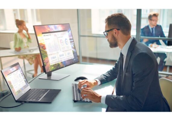 Dell U2719DC UltraSharp 27″ QHD Monitor – funktionsfähig, mit Gebrauchsspuren