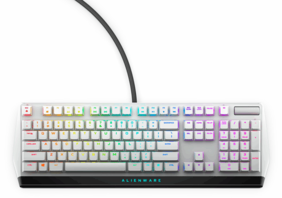 Alienware AW510KGWW Low-Profile RGB Gaming Keyboard Lunar Light – QWERTY